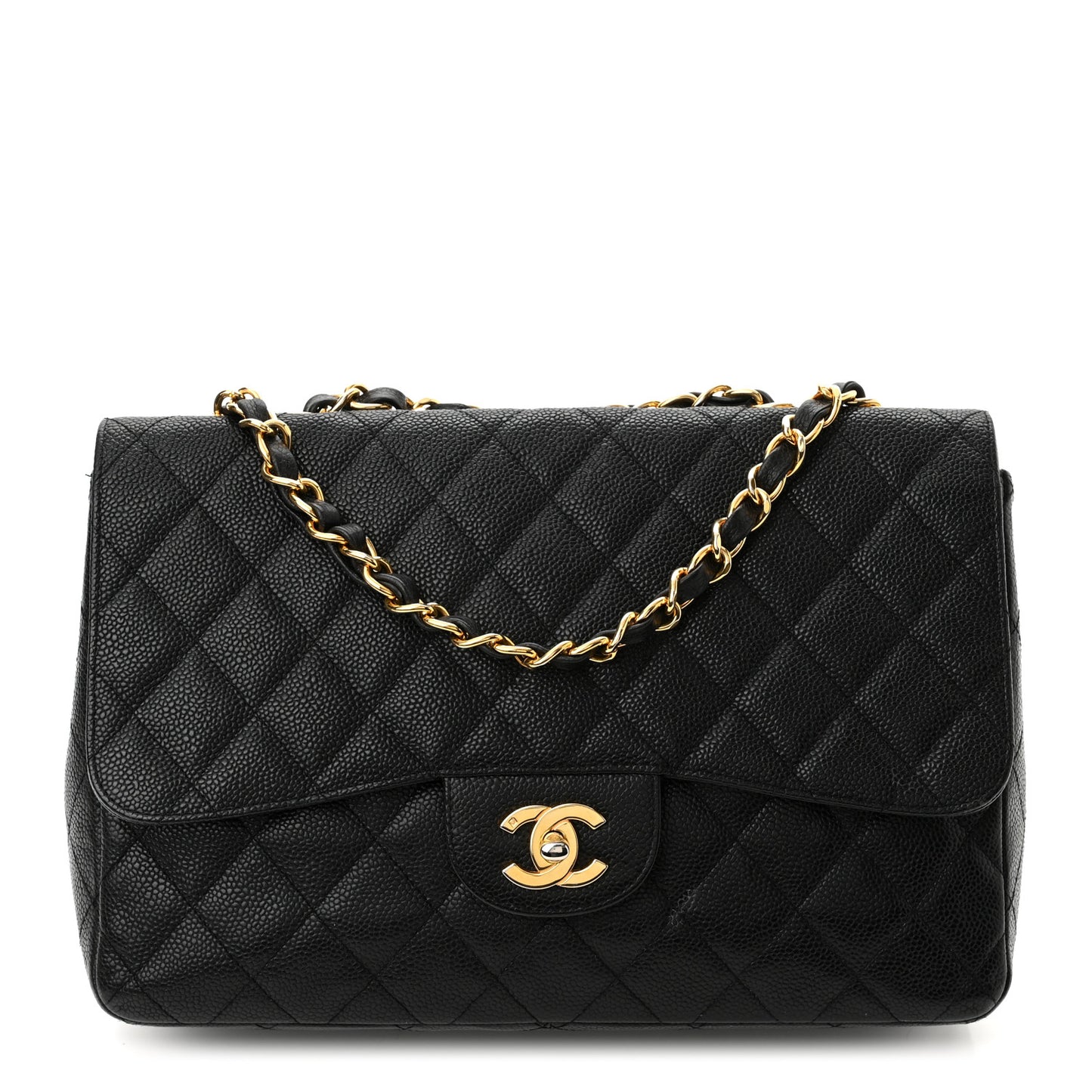 Caviar Quilted Jumbo Single Flap Black