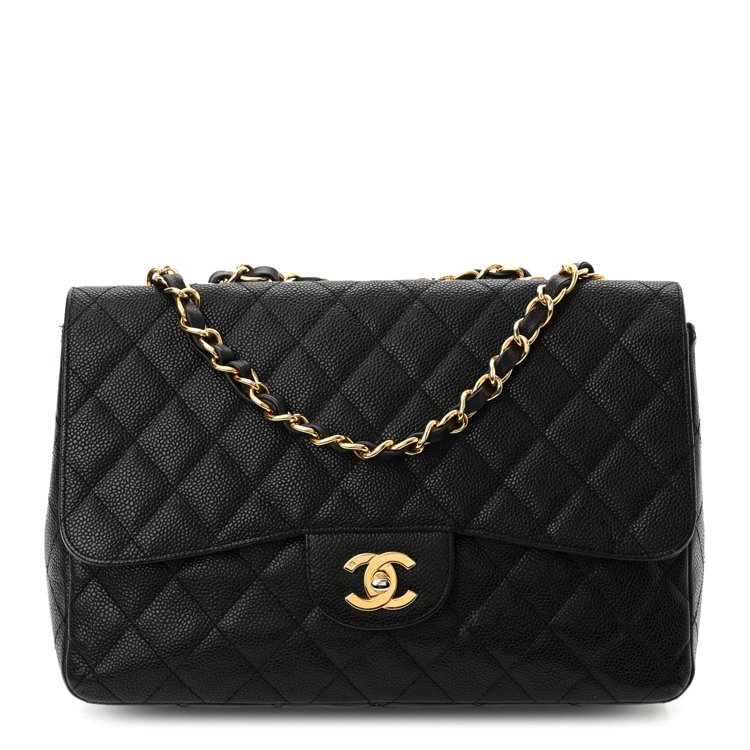 Chanel Caviar Quilted Jumbo Single Flap Black 1 of 10