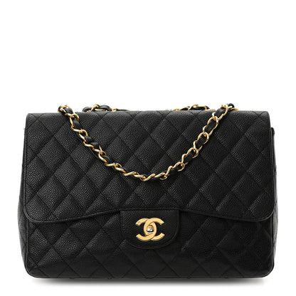 Chanel Caviar Quilted Jumbo Single Flap Black 1 of 10