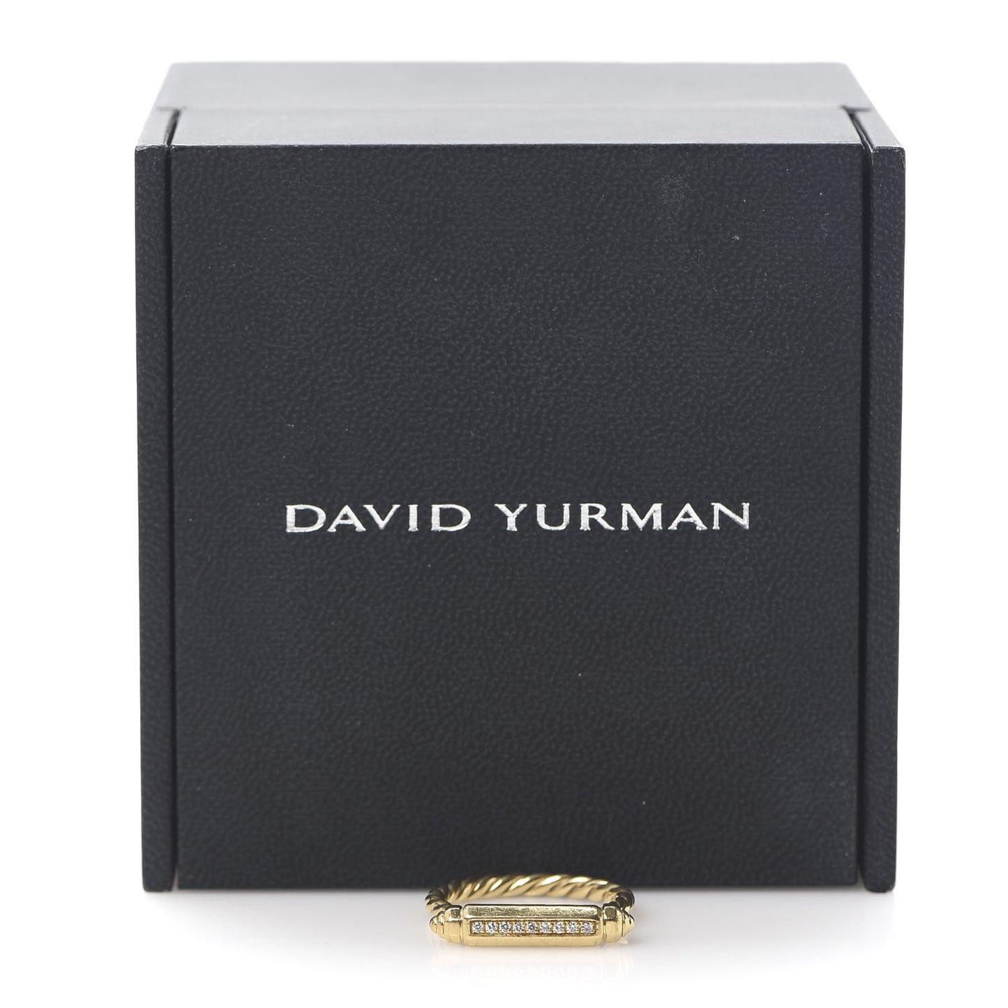 18K Yellow Gold Diamond Lexington Barrel Ring 60 9.25