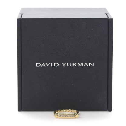 David Yurman 18K Yellow Gold Diamond Lexington Barrel Ring 60 9.25 5 of 5