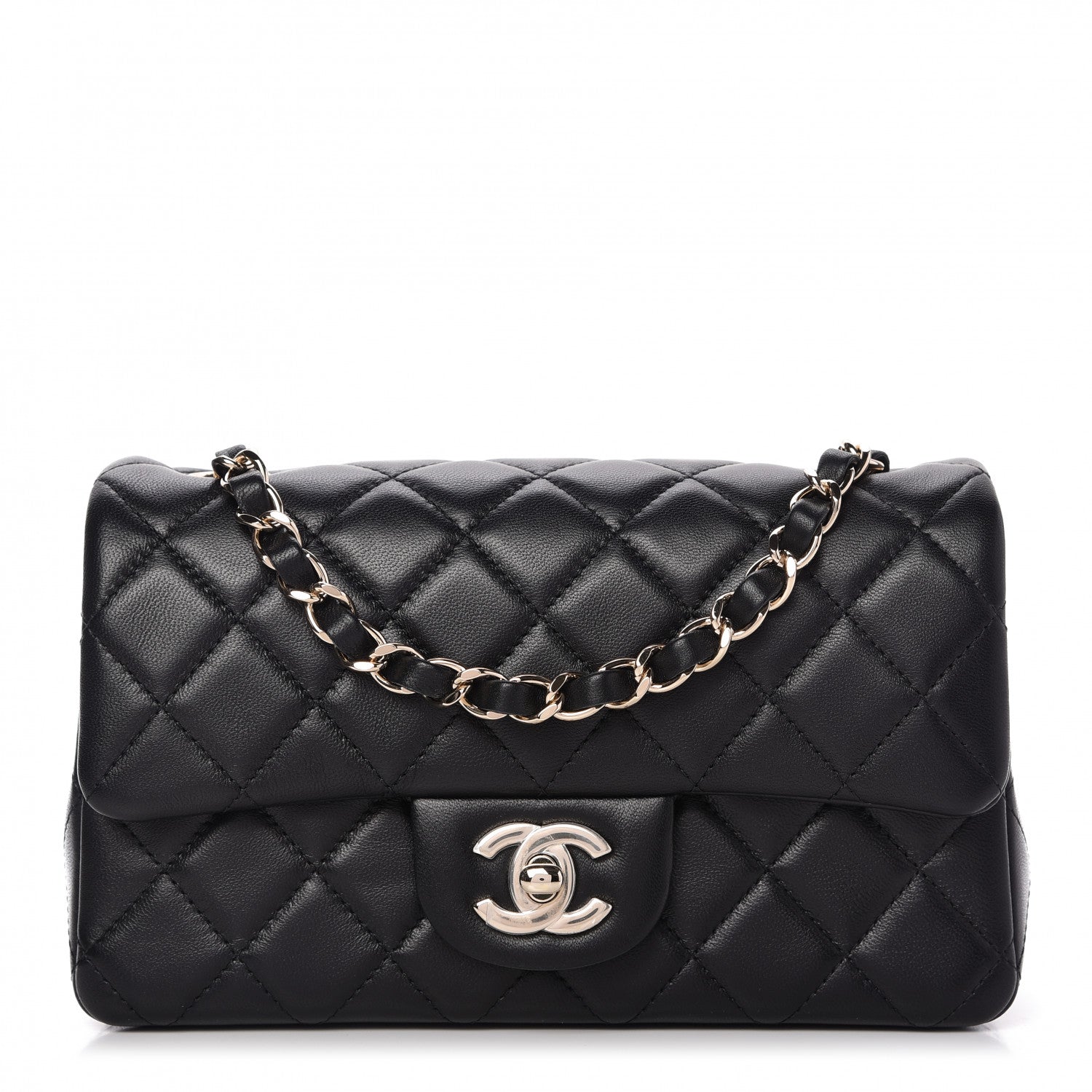 Chanel Lambskin Quilted Mini Rectangular Flap Black 1 of 11