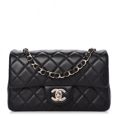 Chanel Lambskin Quilted Mini Rectangular Flap Black 1 of 11