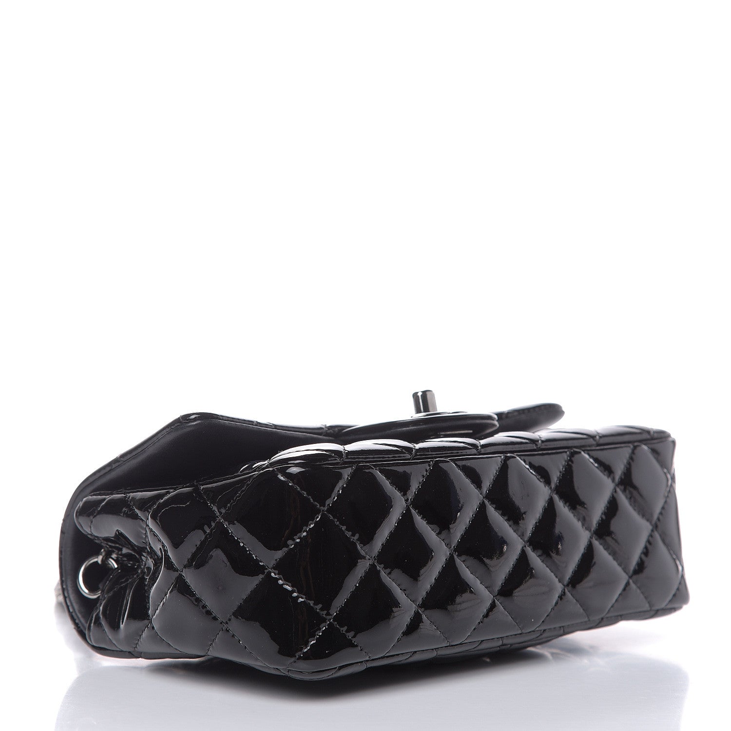 Chanel Patent Calfskin Quilted Mini Rectangular Flap Black 4 of 12