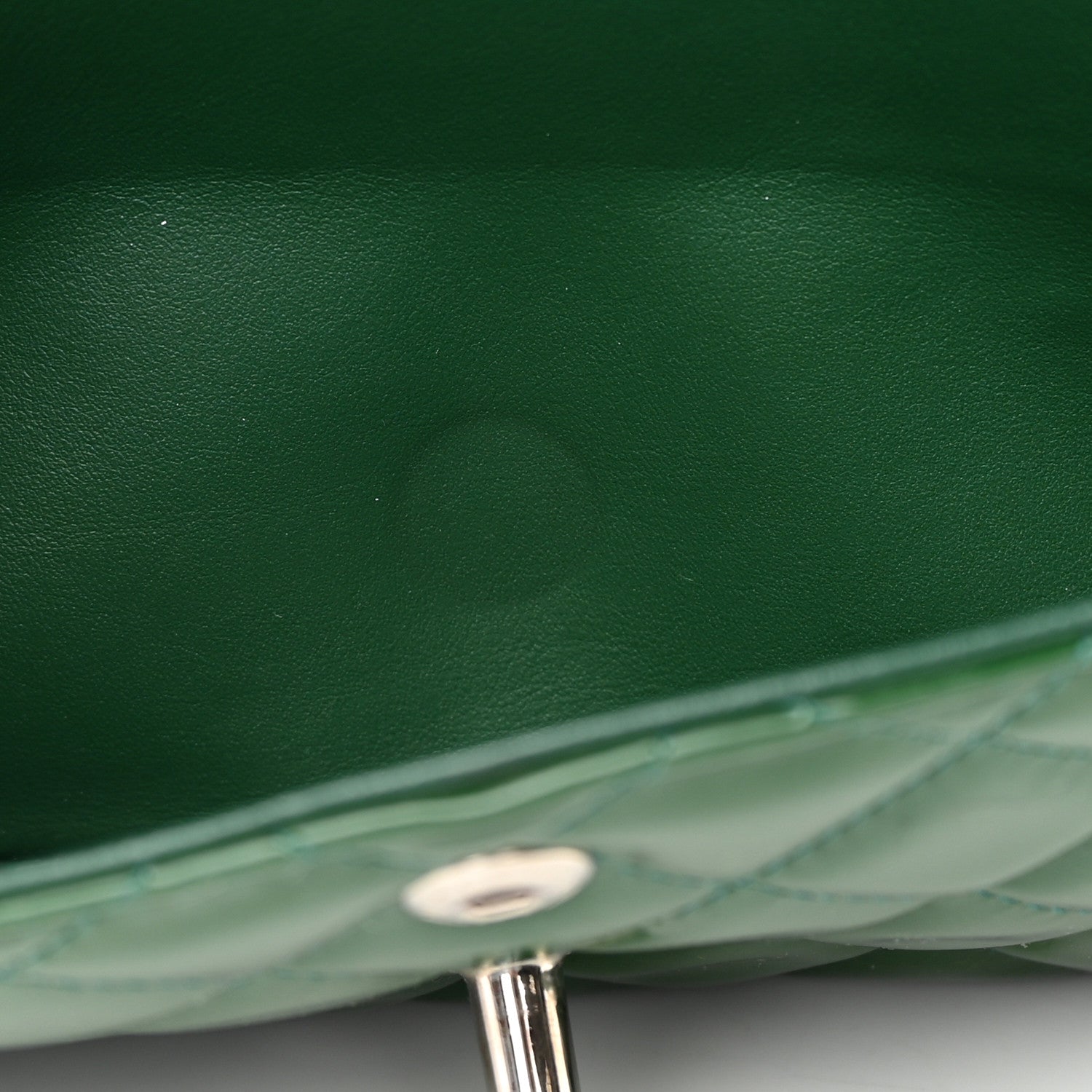 Chanel Patent Calfskin Quilted Medium Double Flap Green 13 of 19