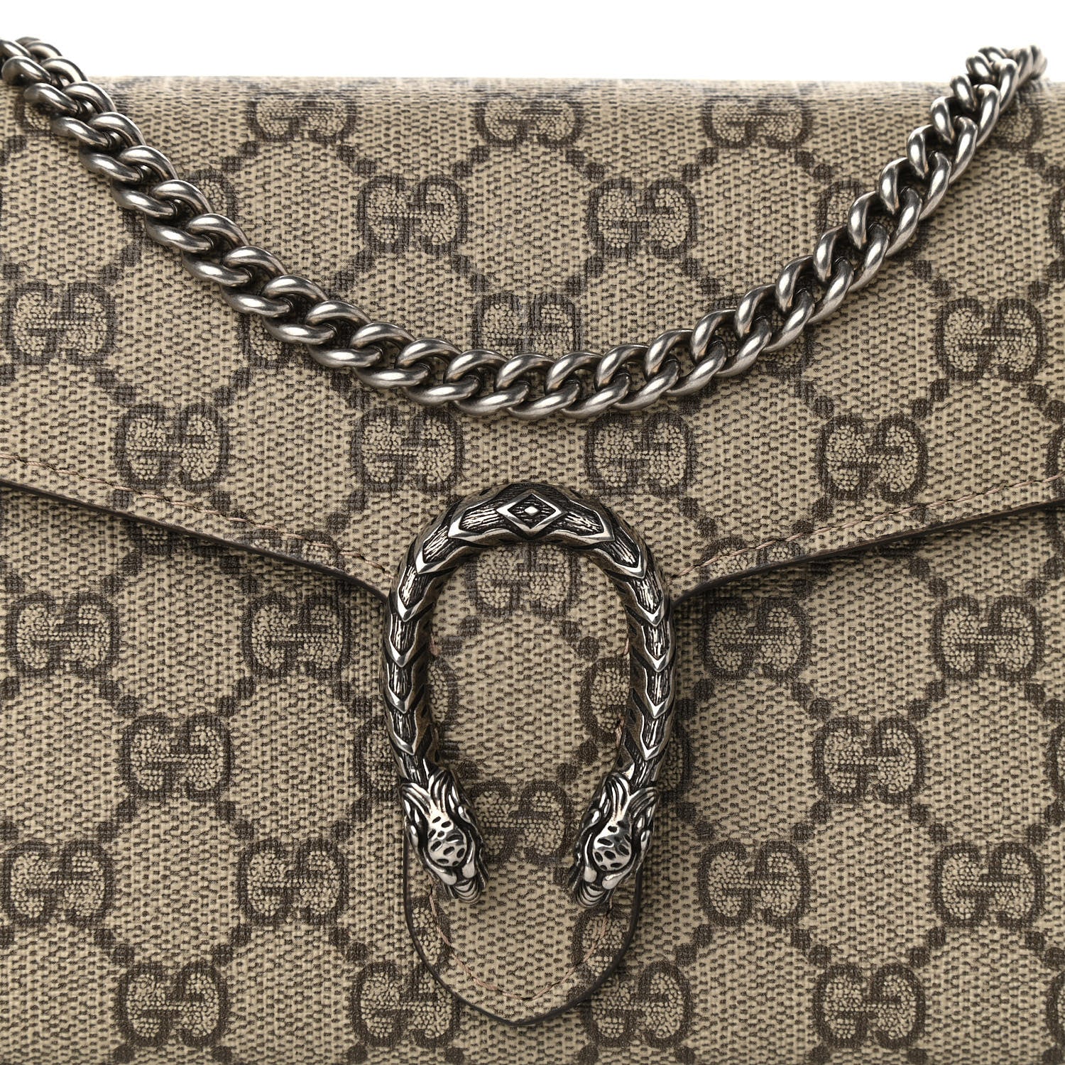 Gucci GG Supreme Monogram Mini Dionysus Chain Wallet Beige Taupe 8 of 12