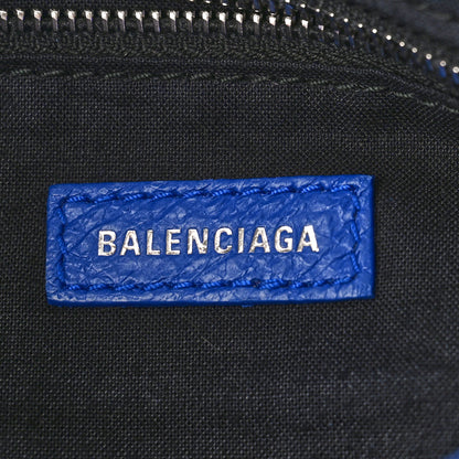 Balenciaga Agneau Classic Silver Hardware Mini City Logo Strap Bleu Electric Black 6 of 8
