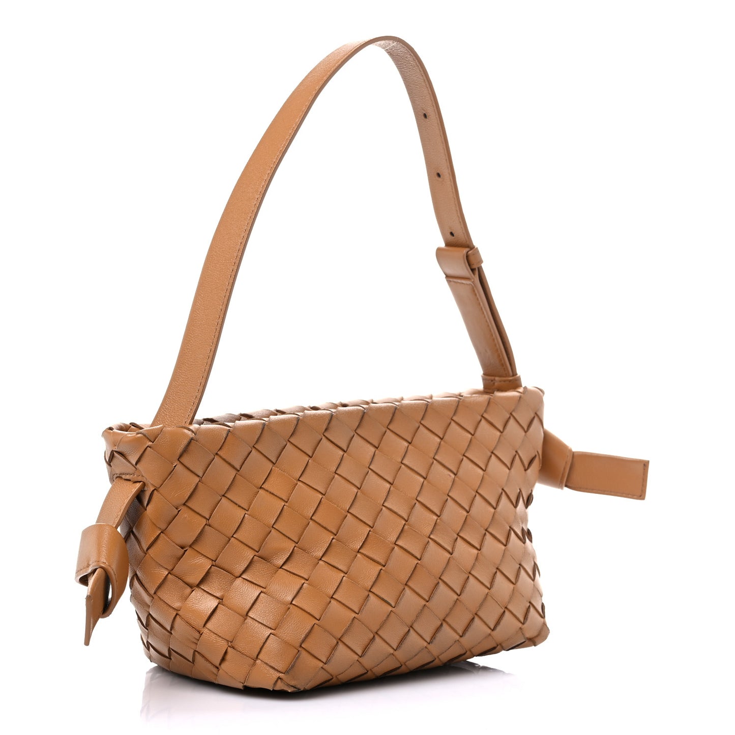 Nappa Intrecciato Tie Shoulder Bag Caramel