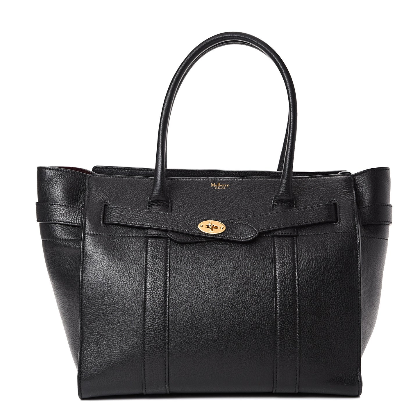 Grain Vegetable Tanned Calfskin Zipped Bayswater Black