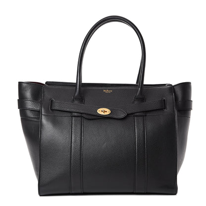 Mulberry Grain Vegetable Tanned Calfskin Zipped Bayswater Black 1 of 8