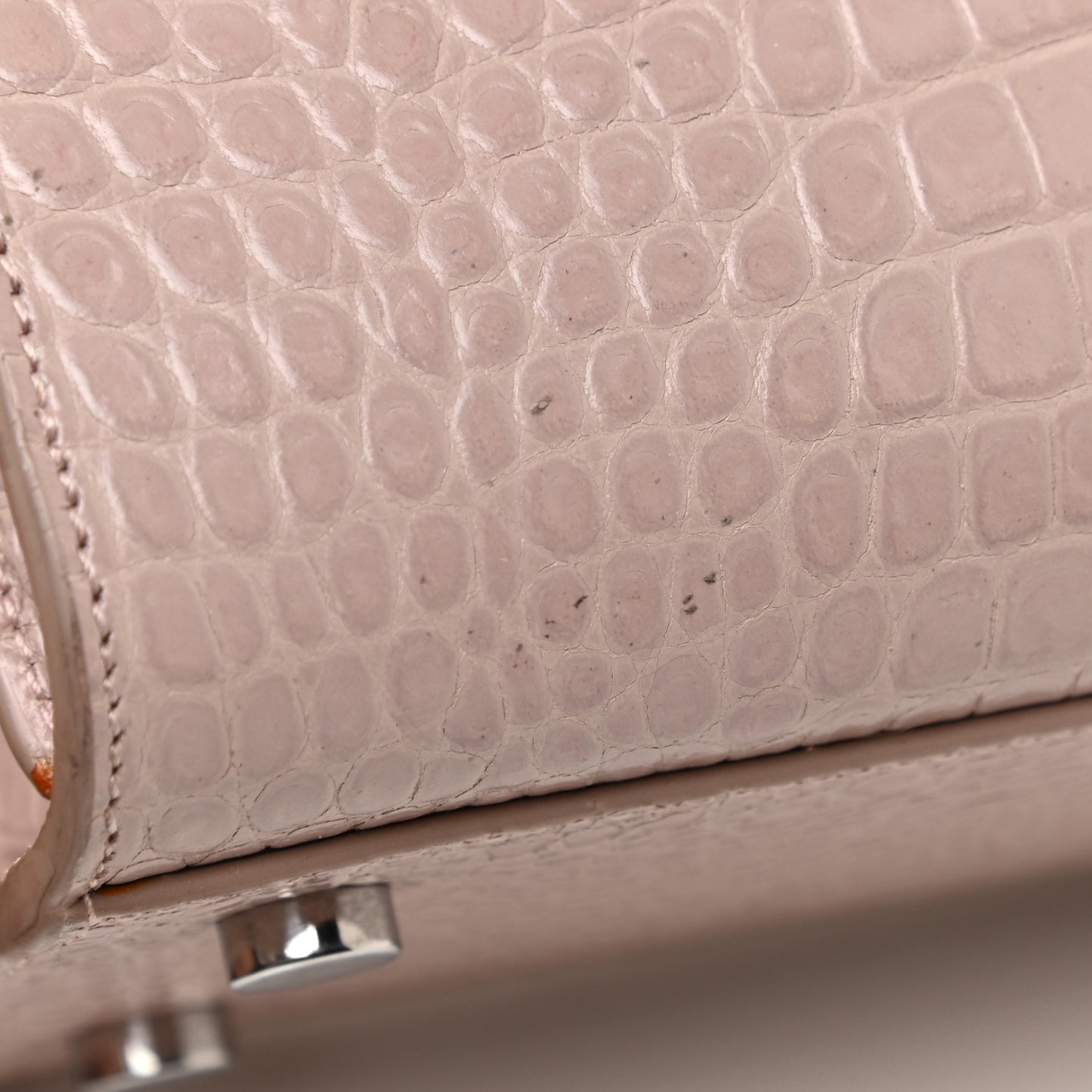 Calfskin Crocodile Embossed Baby Sac De Jour Rose Antic