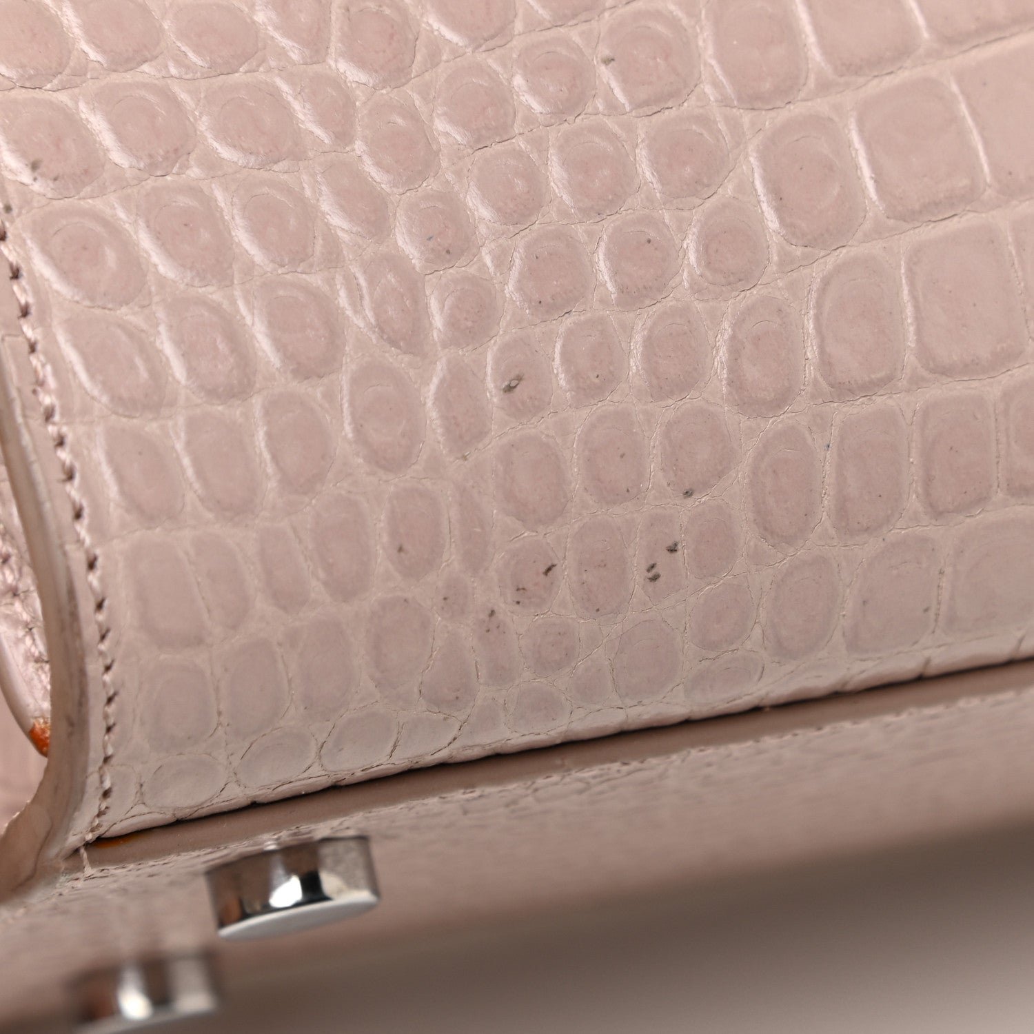 Saint Laurent Calfskin Crocodile Embossed Baby Sac De Jour Rose Antic 18 of 22