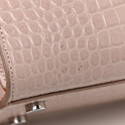Saint Laurent Calfskin Crocodile Embossed Baby Sac De Jour Rose Antic 18 of 22