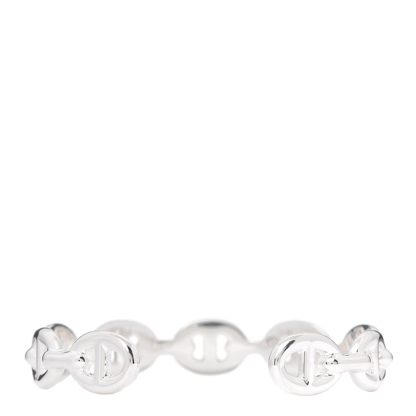 Sterling Silver MM Chaine d'Ancre Enchainee Cuff Bracelet SH