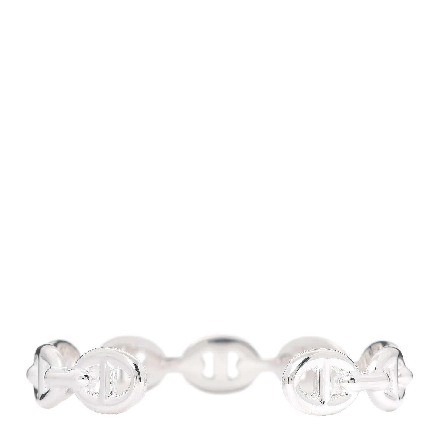 Hermes Sterling Silver MM Chaine d'Ancre Enchainee Cuff Bracelet SH 3 of 5
