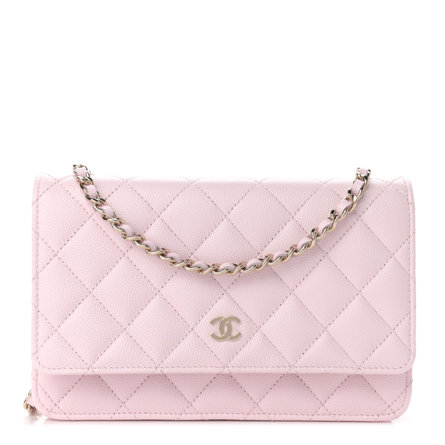 Chanel Caviar Quilted Wallet On Chain WOC Light Pink 1 of 10