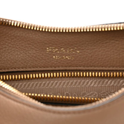 Prada Vitello Daino Zippered Hobo Messenger Cammeo 5 of 12