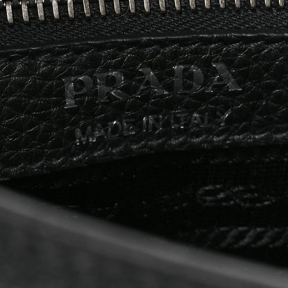 Prada Vitello Daino Soft Hobo Messenger Bag Black 6 of 10