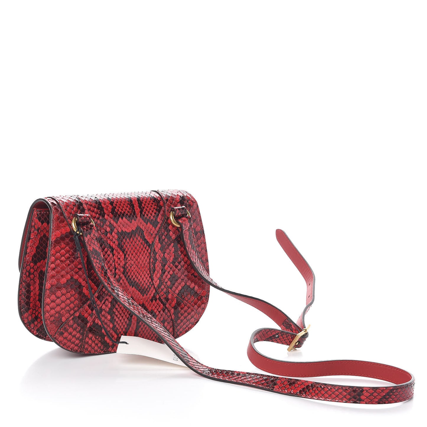 Elaphe Radiata Small Osiride Shoulder Bag Hibiscus Red