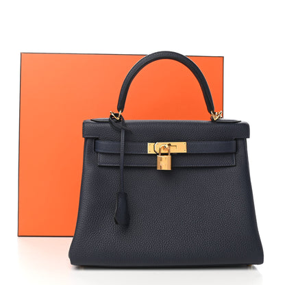 Hermes Togo Kelly Retourne 28 Bleu Nuit 12 of 12