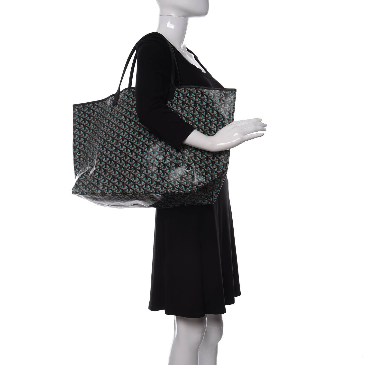 Goyard Goyardine Saint Louis Claire Voie GM Black Blue 2 of 8