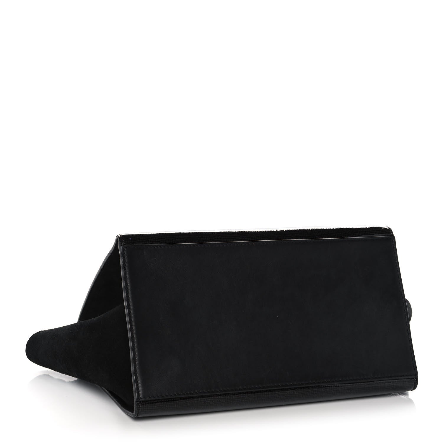 Celine Patent Suede Medium Trapeze Black 4 of 22