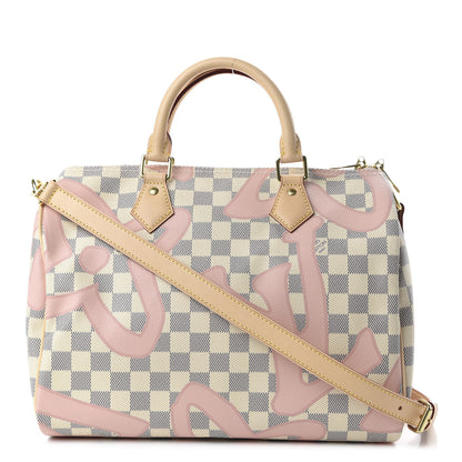 Louis Vuitton Damier Azur Tahitienne Speedy Bandouliere 30 Rose Ballerine 1 of 10