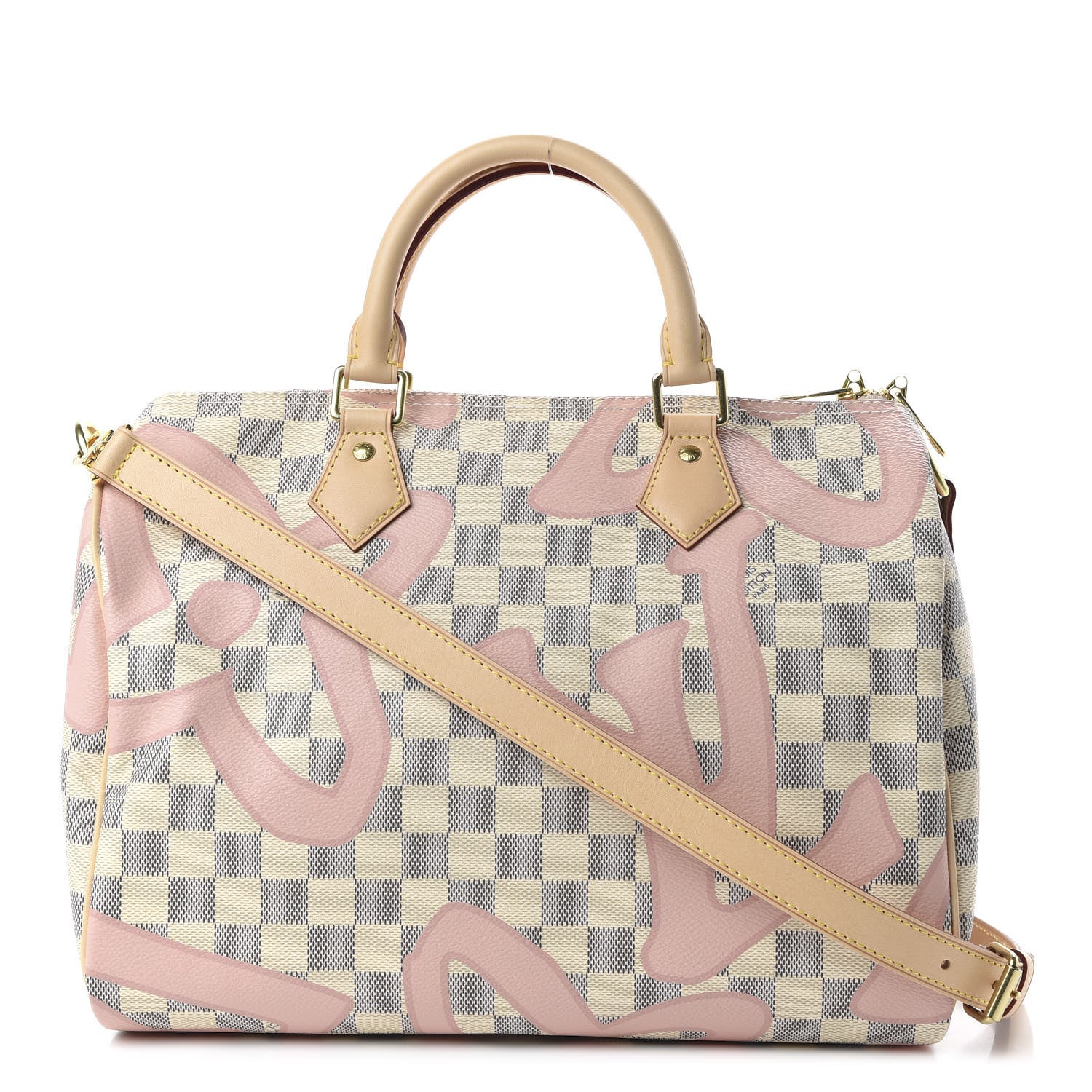 Louis Vuitton Damier Azur Tahitienne Speedy Bandouliere 30 Rose Ballerine 1 of 10