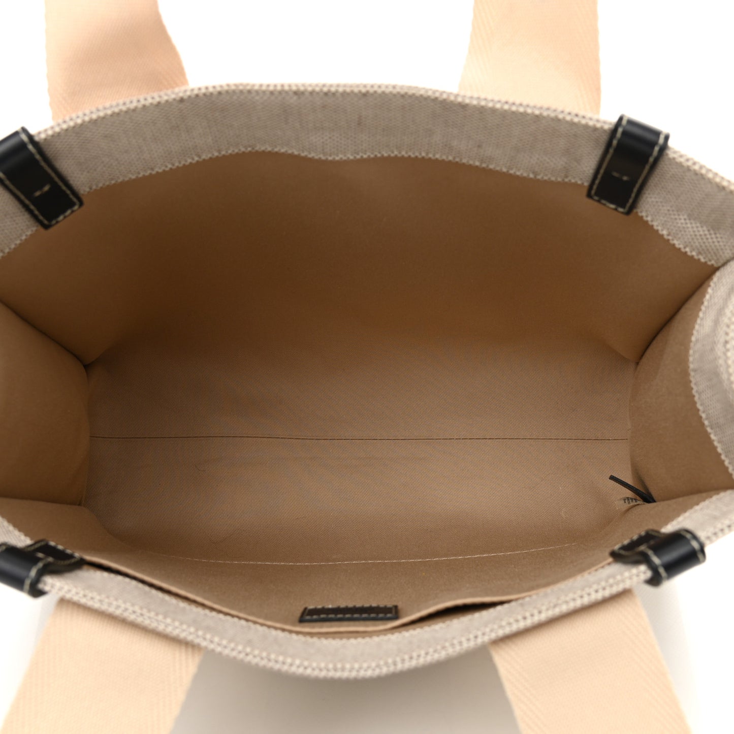 Cotton Calfskin Medium Woody Ribbon Tote White Black