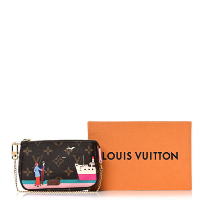 Louis Vuitton Monogram 2016 Christmas Animation Mini Pochette Accessories Rose Ballerine 11 of 11