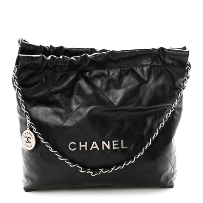 Chanel Shiny Calfskin Quilted Small Chanel 22 Black 1 of 10