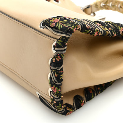 Fendi Nappa Ribbon Lace Up Mini Peekaboo Iconic Satchel Beige 9 of 9
