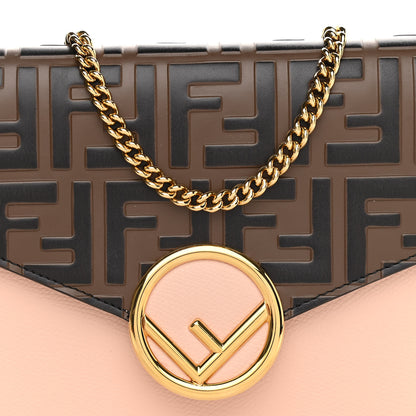 Fendi Vitello Cruise F is Fendi FF 1974 Embossed Medium Envelope Wallet On Chain Maya Black Light Rose 6 of 10