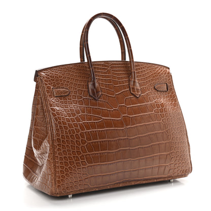Hermes Matte Alligator Birkin 35 Alezan 3 of 10