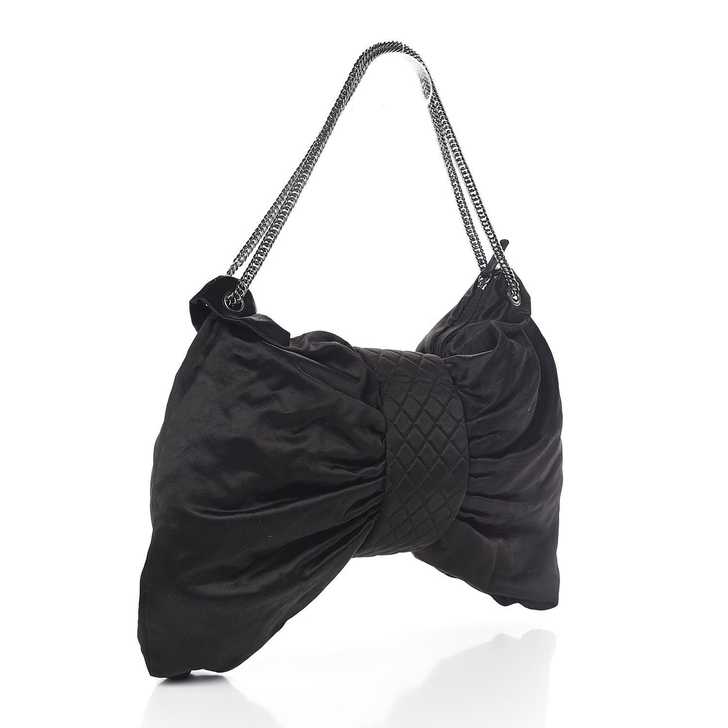 Satin Large Bow Bag Black
