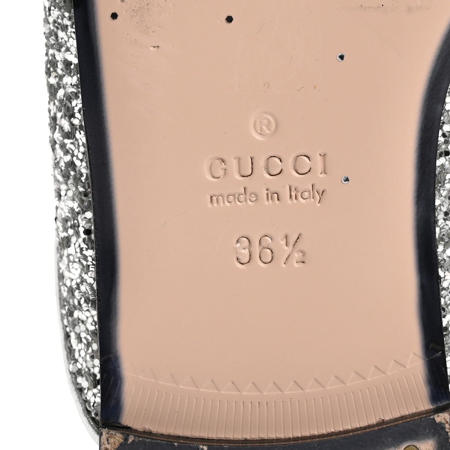 Glitter Womens Princetown Slippers 36.5 Silver
