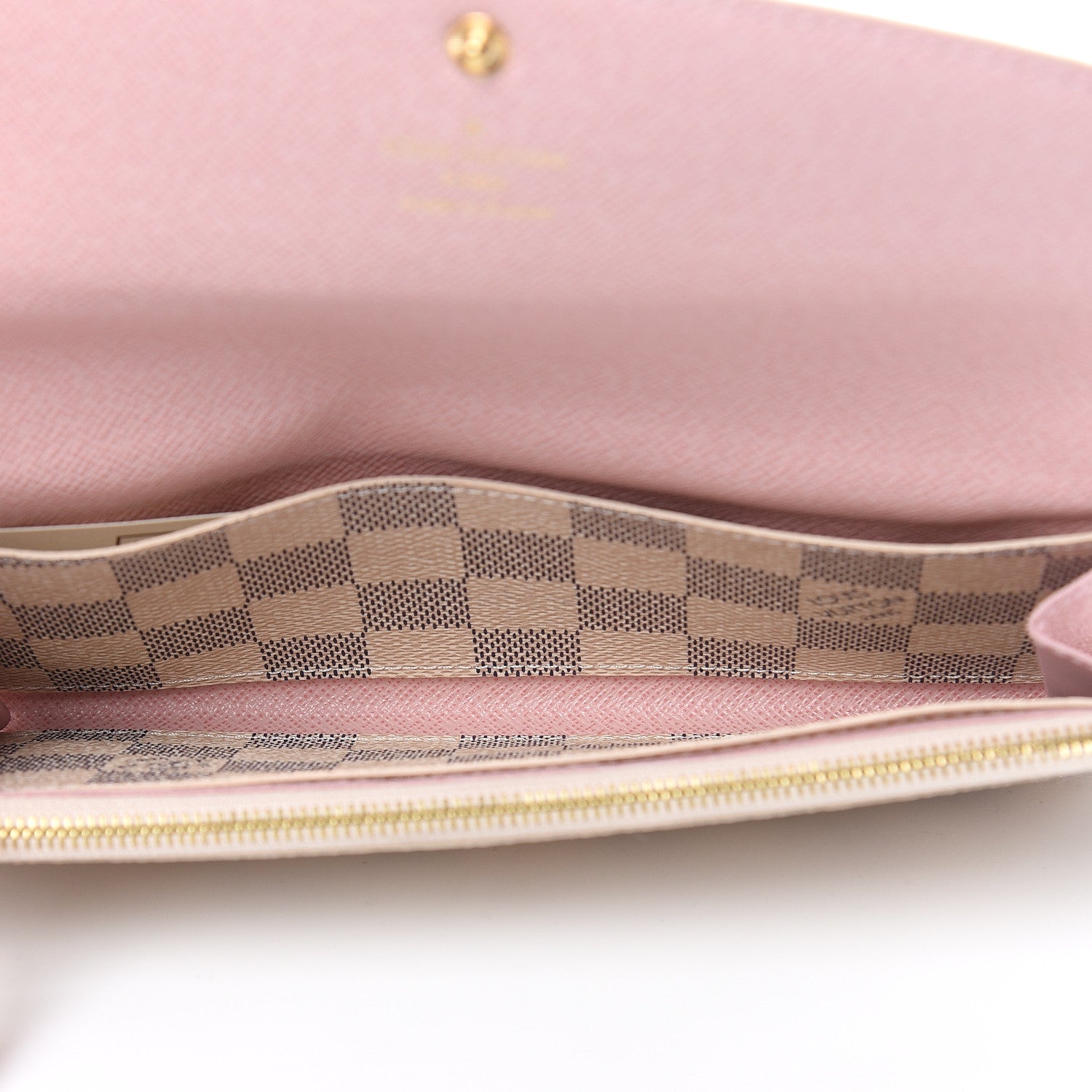 Louis Vuitton Damier Azur Emilie Wallet Rose Ballerine 5 of 11