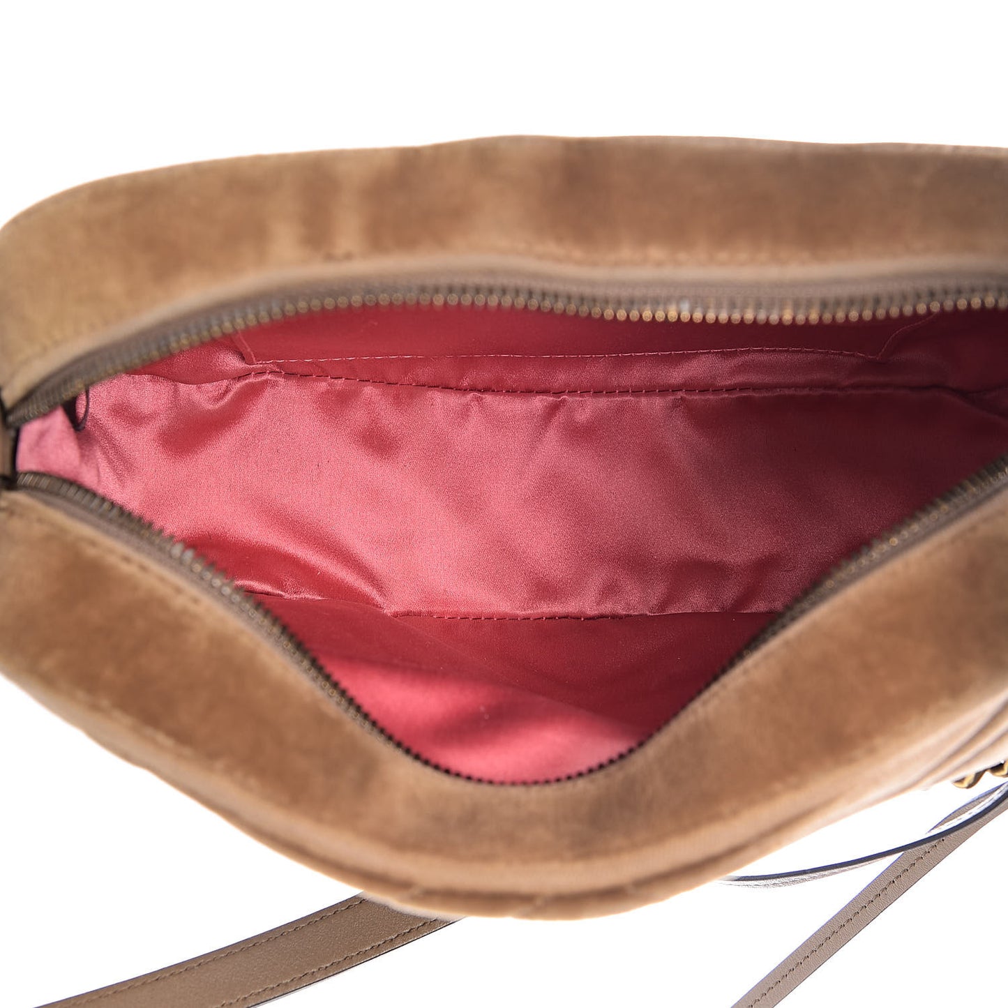 Velvet Matelasse Small GG Marmont Chain Shoulder Bag Taupe