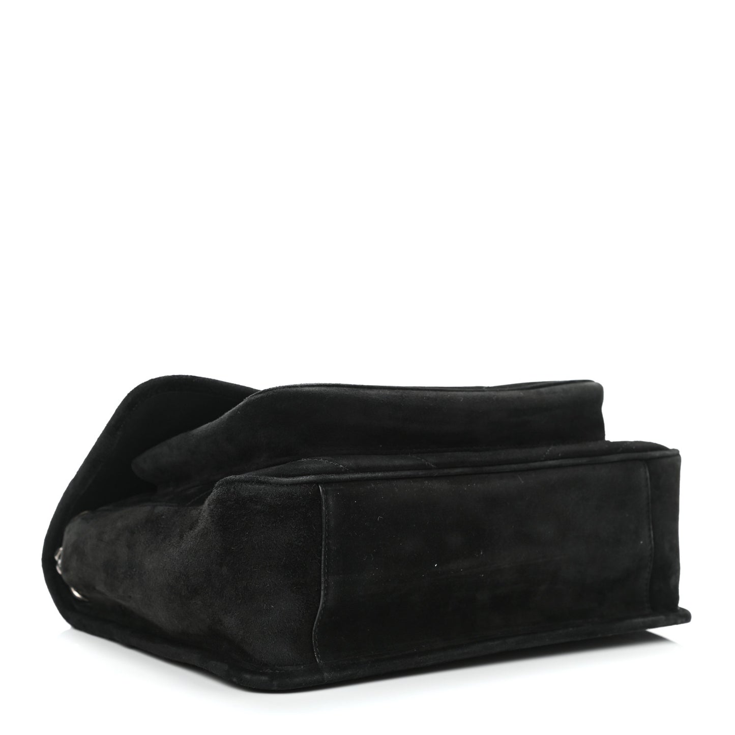 Suede Monogram Medium Niki Chain Satchel Black