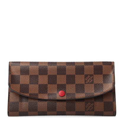 Louis Vuitton Damier Ebene Emilie Wallet Red 1 of 4