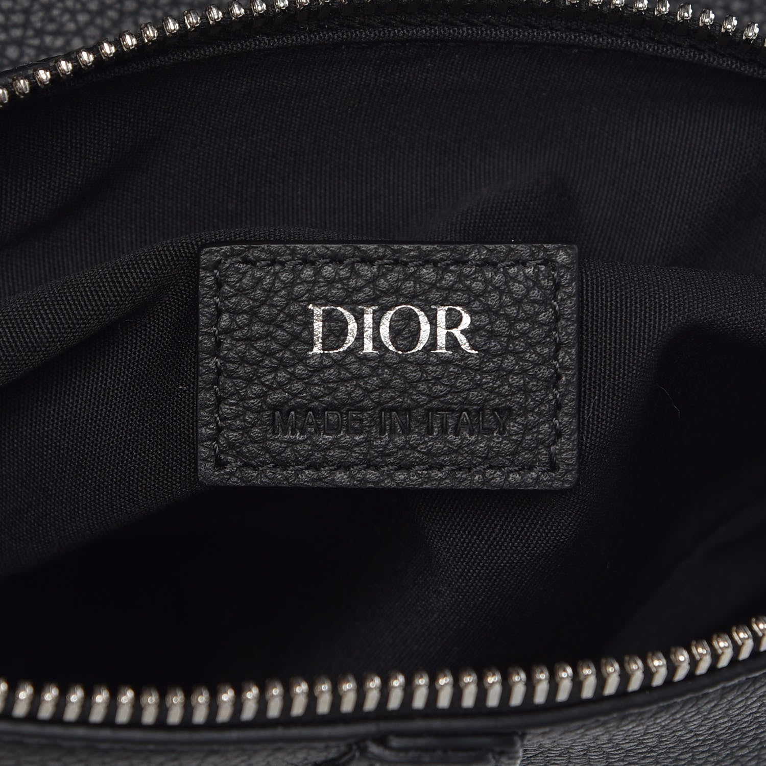 Christian Dior Grained Calfskin Kim Jones Saddle Bag Black 6 of 8