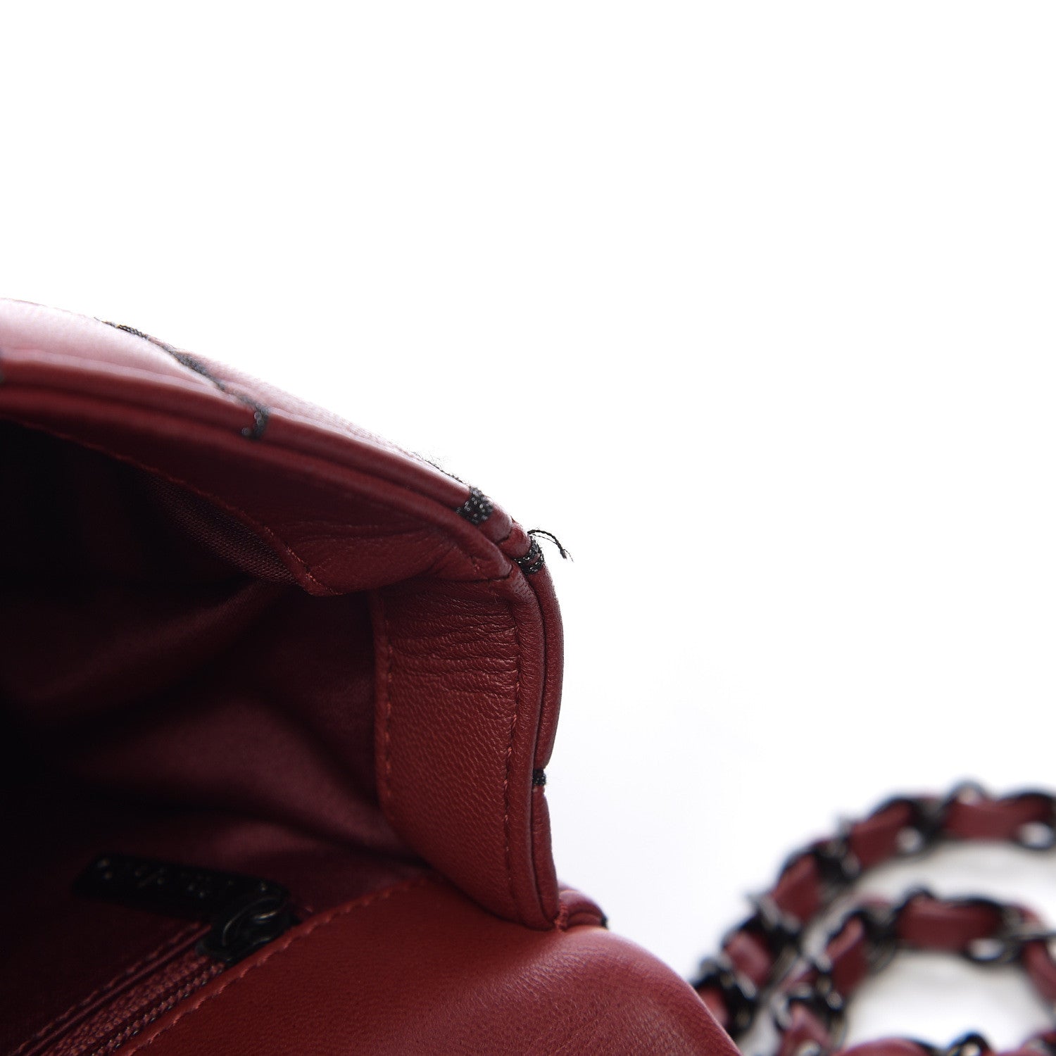 Chanel Lambskin Vertical Stitch Mini Rectangular Flap Rouge Fonce 7 of 11
