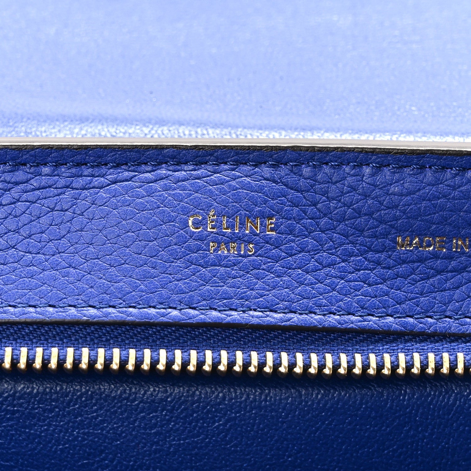 Celine Drummed Calfskin Suede Medium Trapeze Indigo 6 of 14