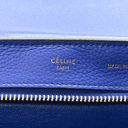 Celine Drummed Calfskin Suede Medium Trapeze Indigo 6 of 14