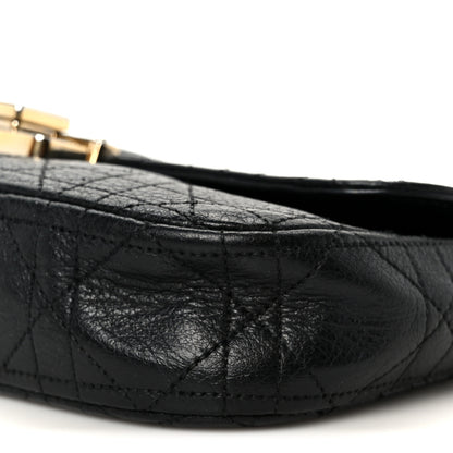 Christian Dior Grained Calfskin Cannage Diorling Wallet On Chain Black 10 of 10