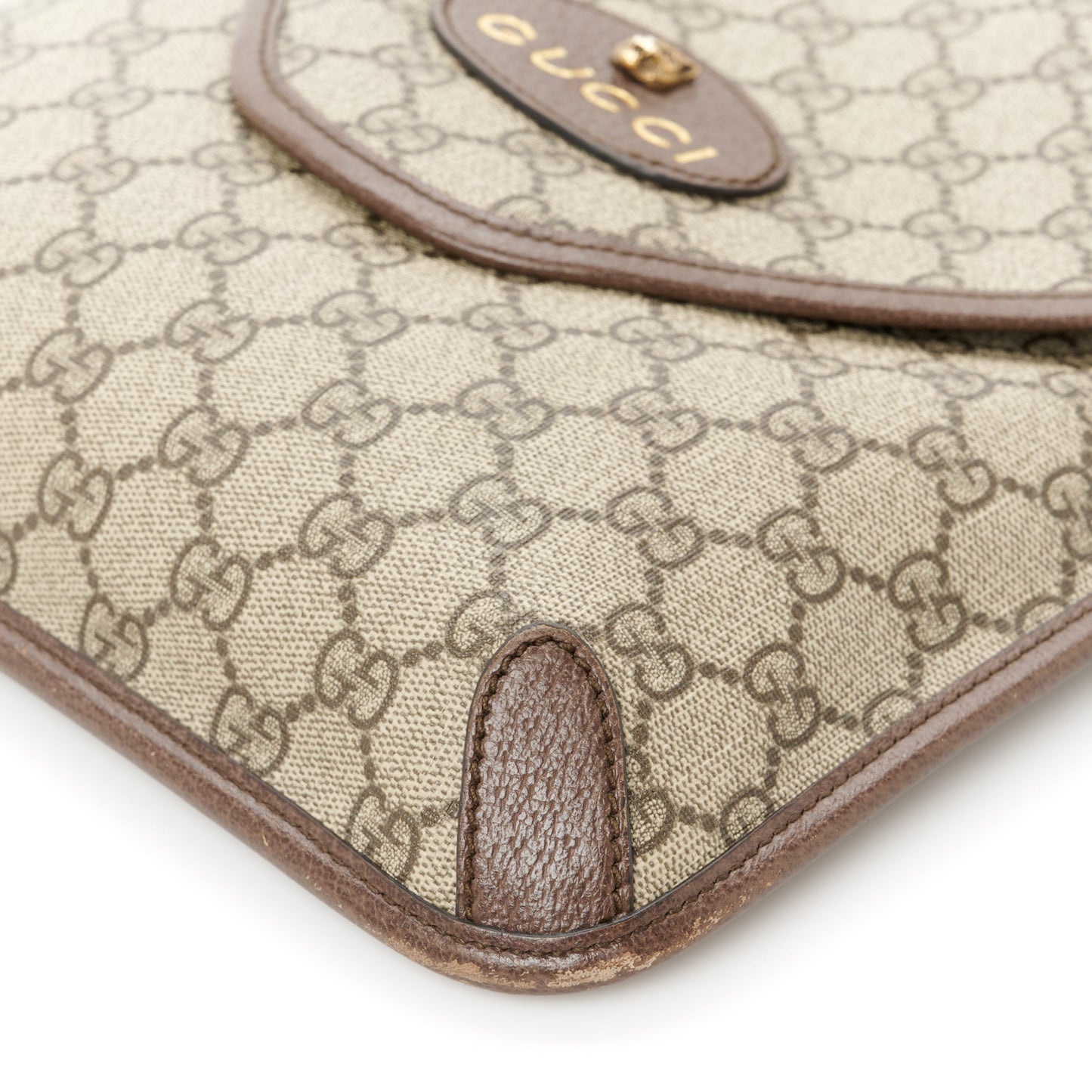 GG Supreme Monogram Web Medium Neo Vintage Flap Messenger Bag Beige New Acero