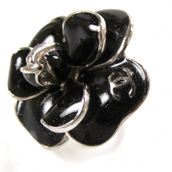 Chanel Camellia Ring Black 6 1 of 4