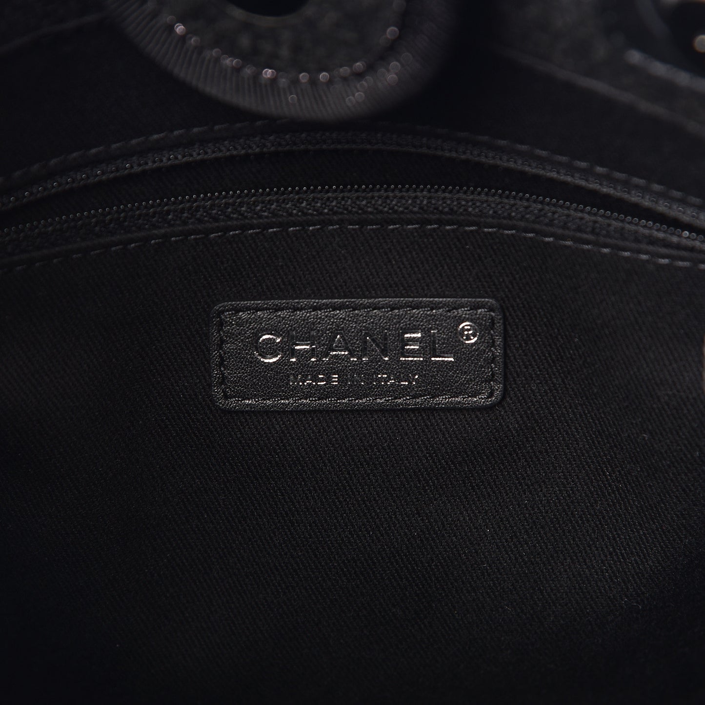 Lurex Boucle Mini Deauville Tote Black
