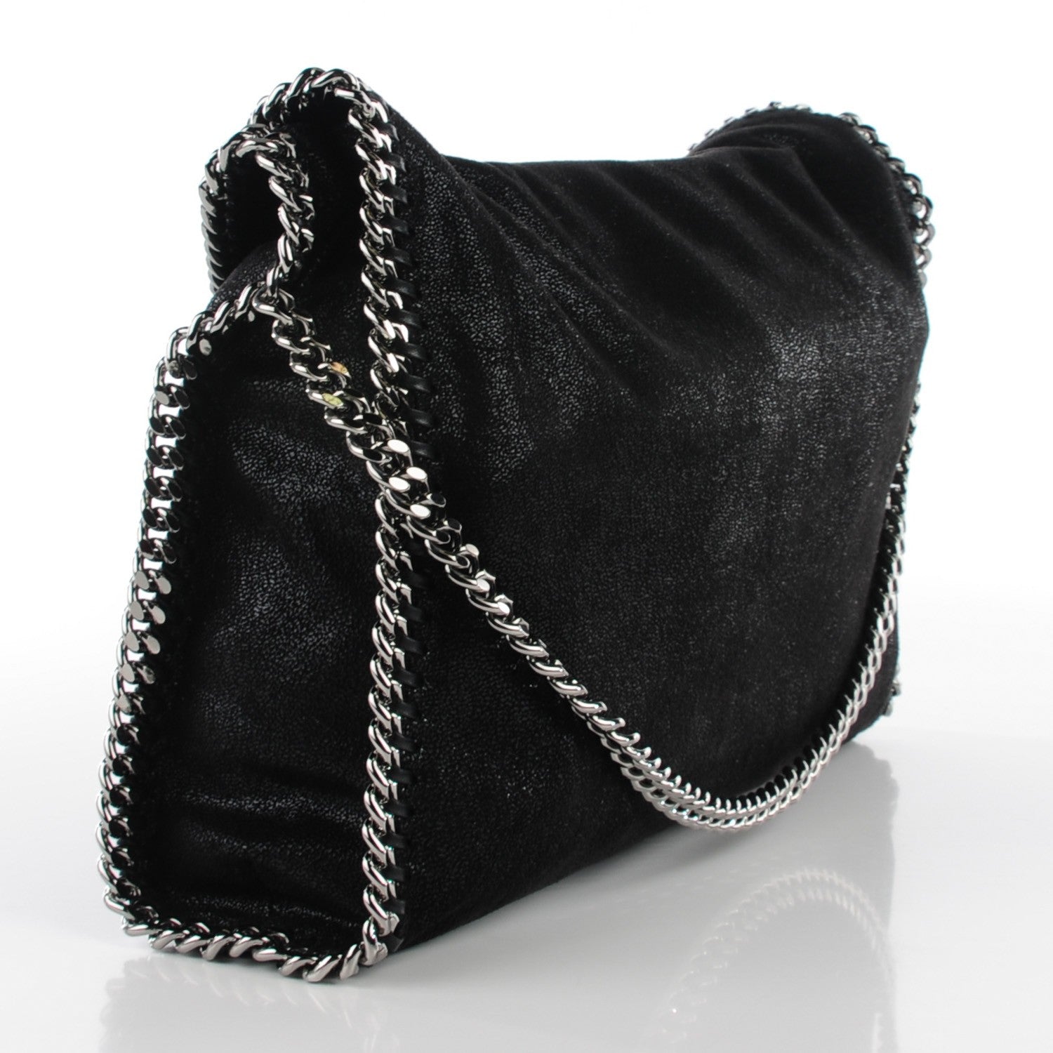 Stella McCartney Shaggy Deer Falabella Fold Over Tote Black 3 of 9