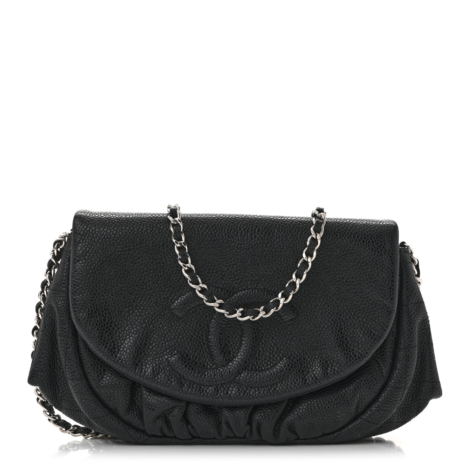 Chanel Caviar Half Moon Wallet On Chain WOC Black 1 of 14